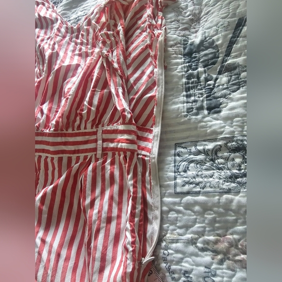 LOFT Red and White Striped Jumpsuit - Picture 6 of 9